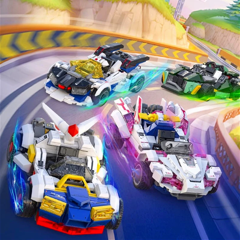 SEMBO Cool Racing Assembly Building Blocks Kit MOC Creative Cartoon Anime Sports Car Model Block Decoration Children's Toys Gift