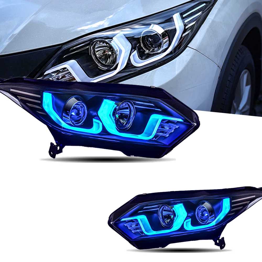 Headlight For Honda HRV Vezel Headlights 2015-2017 LED Head Lamp Car Styling DRL Signal Projector Lens Automotive Accessories