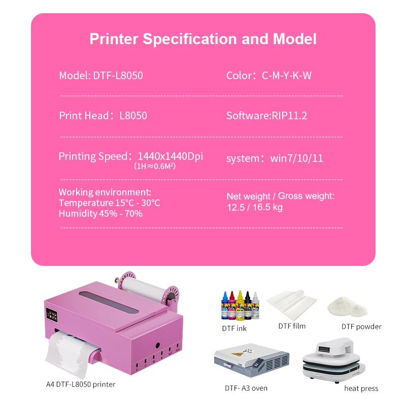 FCOLOR A4 Small Pet Film t Shirt Textile Printing Machine Transfer Shaker Oven DTF Printer view 5
