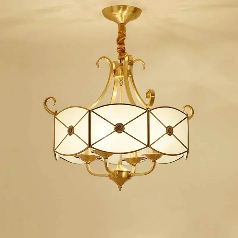 American simple Suction pendant lights  all-copper living room bedroom study hotel ceiling lamp retro home decor pendant lights