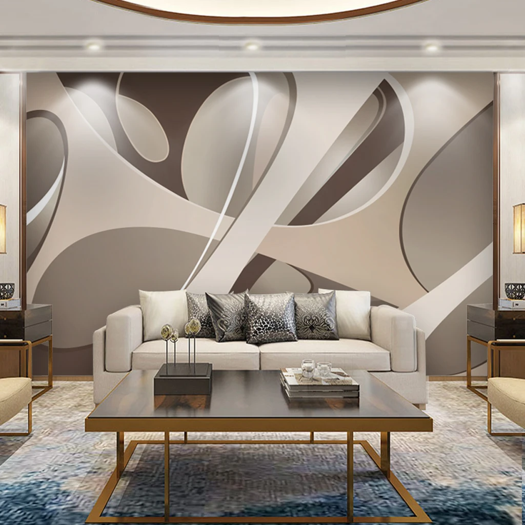 3Dstereoscopic minimalist geometric lines TV background wall living room wallpaper film and television wall cloth mural painting