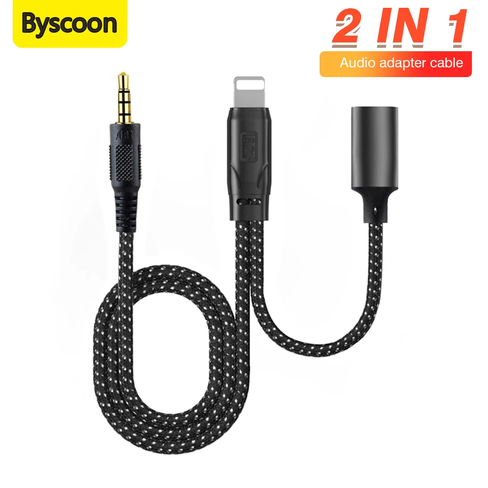 Headset Adapter Headphone Mic and  Splitter Cable Lightning to 3.5mm Audio Male / Female For Earphone Extense Audio iPhone 17