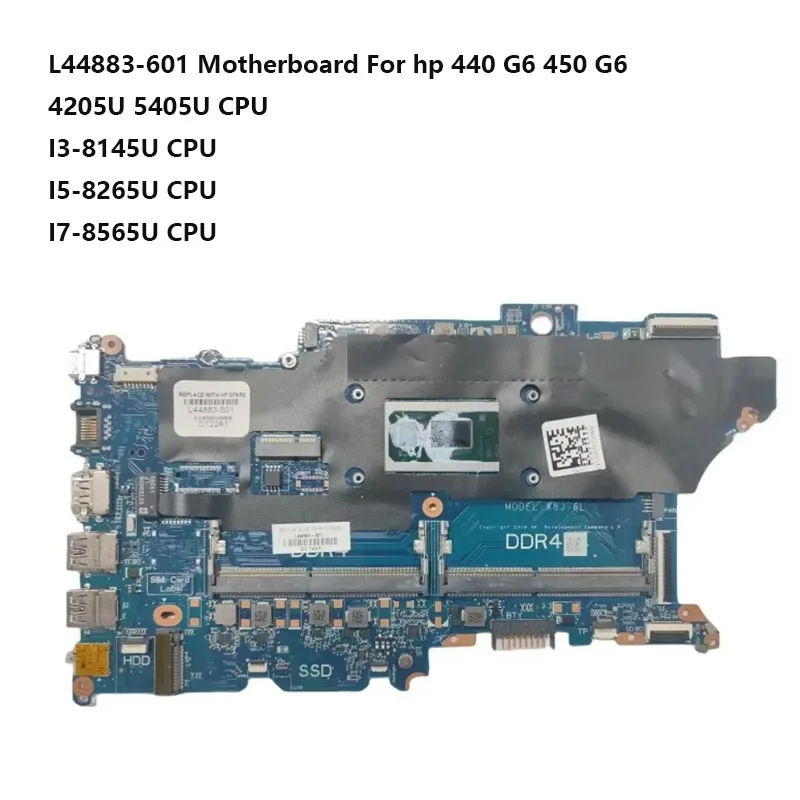 DAX8JMB16E0 Motherboard For HP ProBook 440 G6 450 G6 I3-8145U I5-8265U I7-8565U CPU DDR4 FRU L44883-501 L44883-001  L44883-601