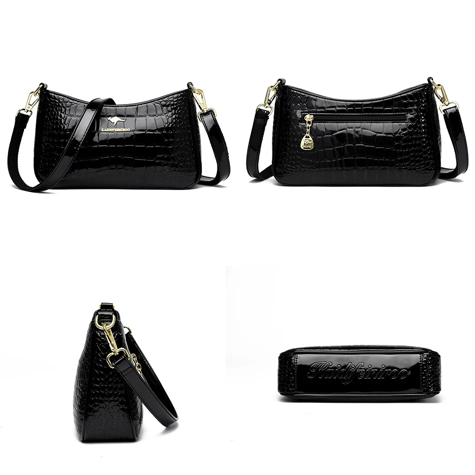 New Fashion Patent Leather Shoulder Bags Vintage High Quality Women  Purses and Handbags Elegant Female Croosbody Messenger Bag