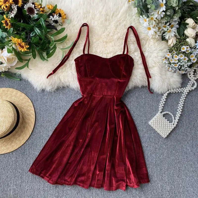 YuooMuoo Chic Fashion Sexy Straps Mini Dress Women High Waist Y2K Christmas Red Party Dress Korean Streetwear Autumn Vestidos