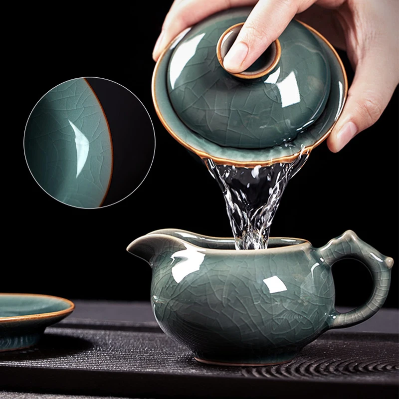 Kungfu tea set high-end luxury ceramic teapot teacup set gift box