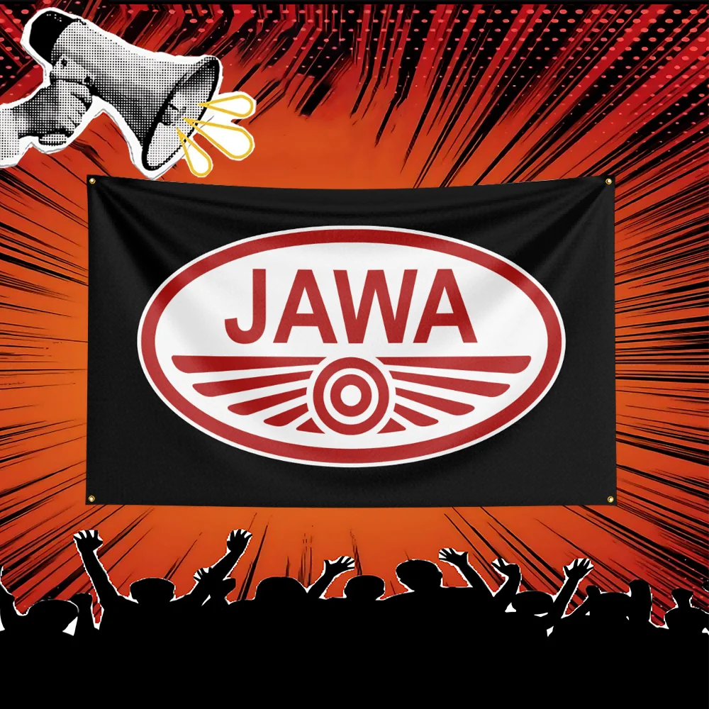 JAWA 13 Motorcycle Flag 3x5 FT Polyester Banner For Garage Man Cave Wall Decor Biker Gift