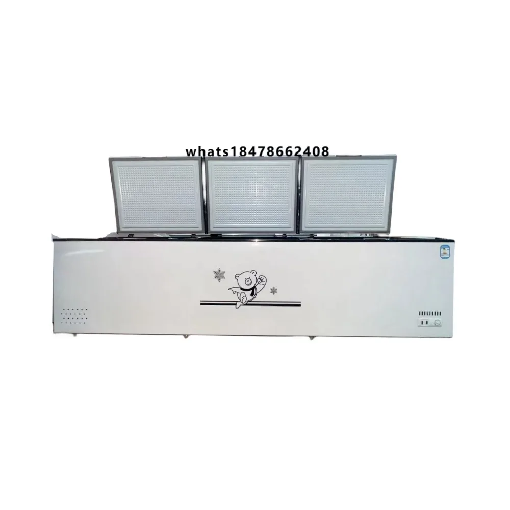 3-Door Commercial Chest Freezer Single Temperature Horizontal Fridge Deep Refrigeration Equipment for Supermarket Use