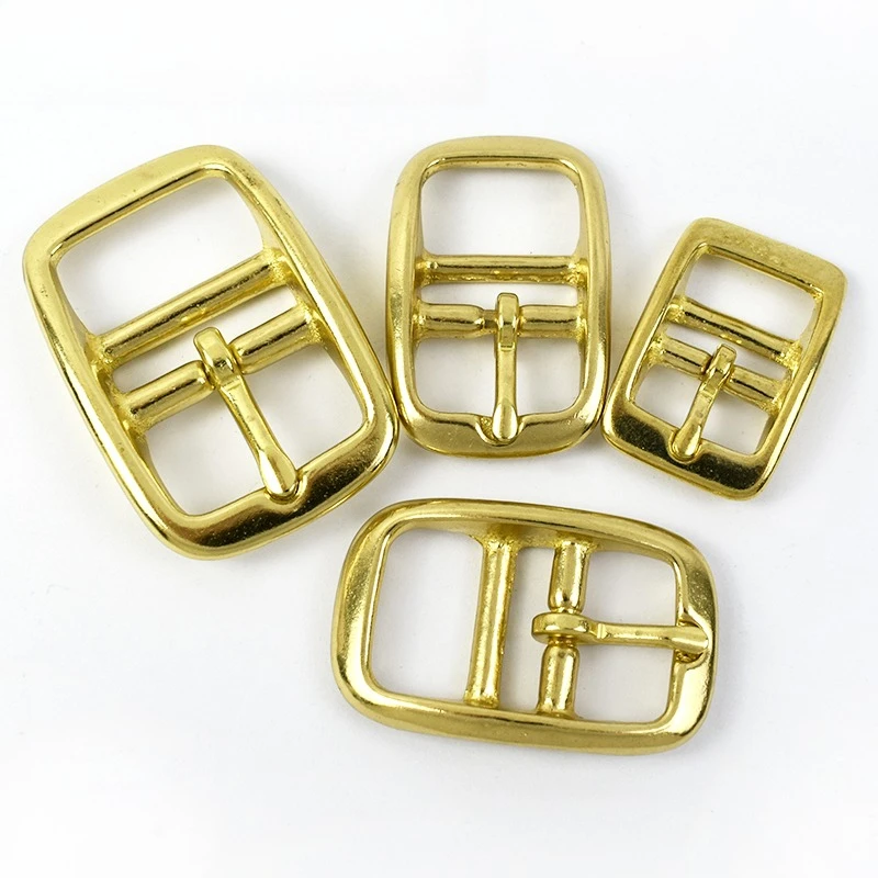 

5P Stainless Steel & Solid Brass Belt Buckles for Bag Strap DIY Leather Craft Pin Buckle Adjust Slider Clasp Repair Accessories