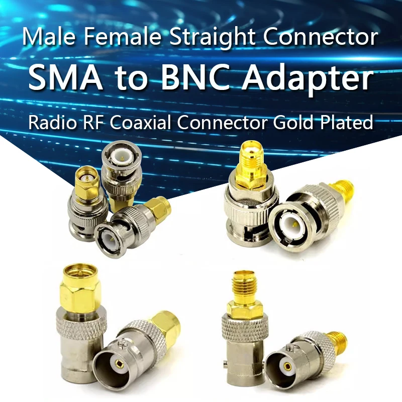 1-10PCS SMA Male Female to BNC Male Female adapter For Wireless LAN Devices, Coaxial cable, WiFi, Ham or Handheld Radios