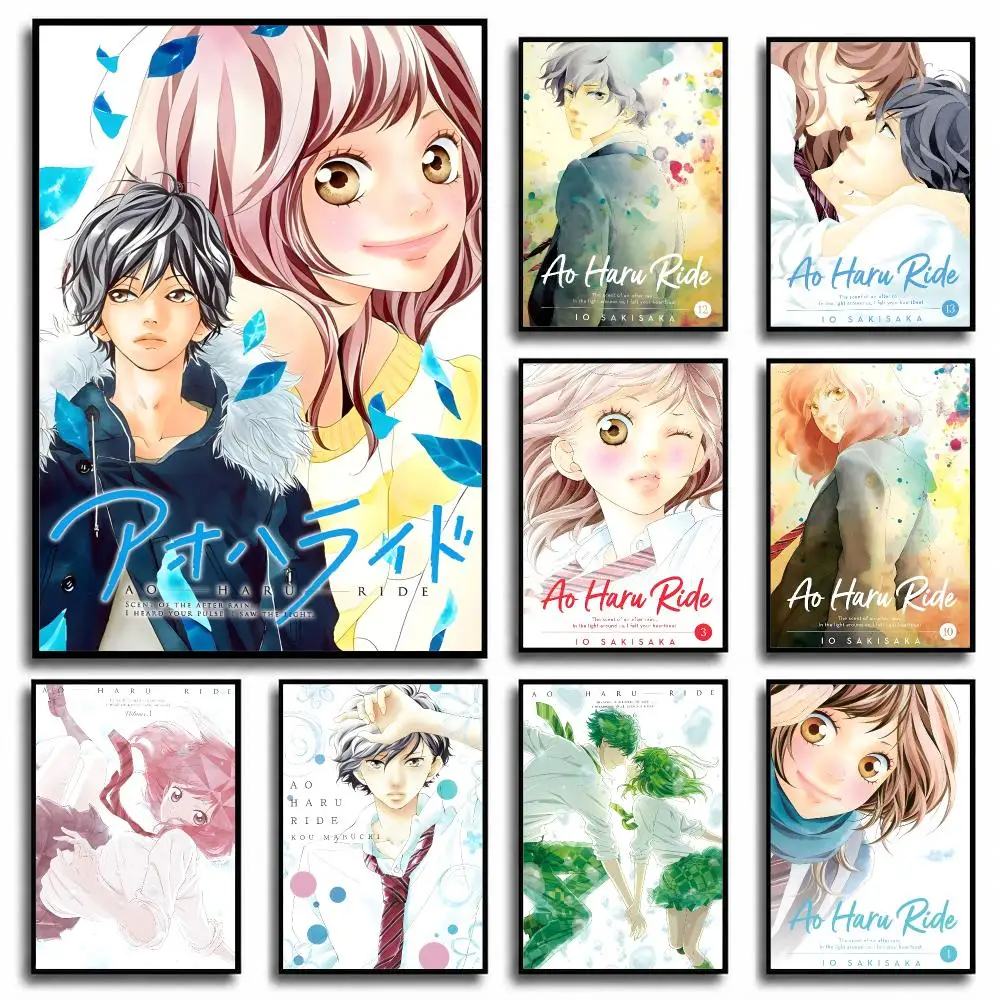 Anime Ao Haru Ride Poster Waterproof Wall Art Decor Stickers, Home Bedroom Bar Removable Wall Decoration Stickers