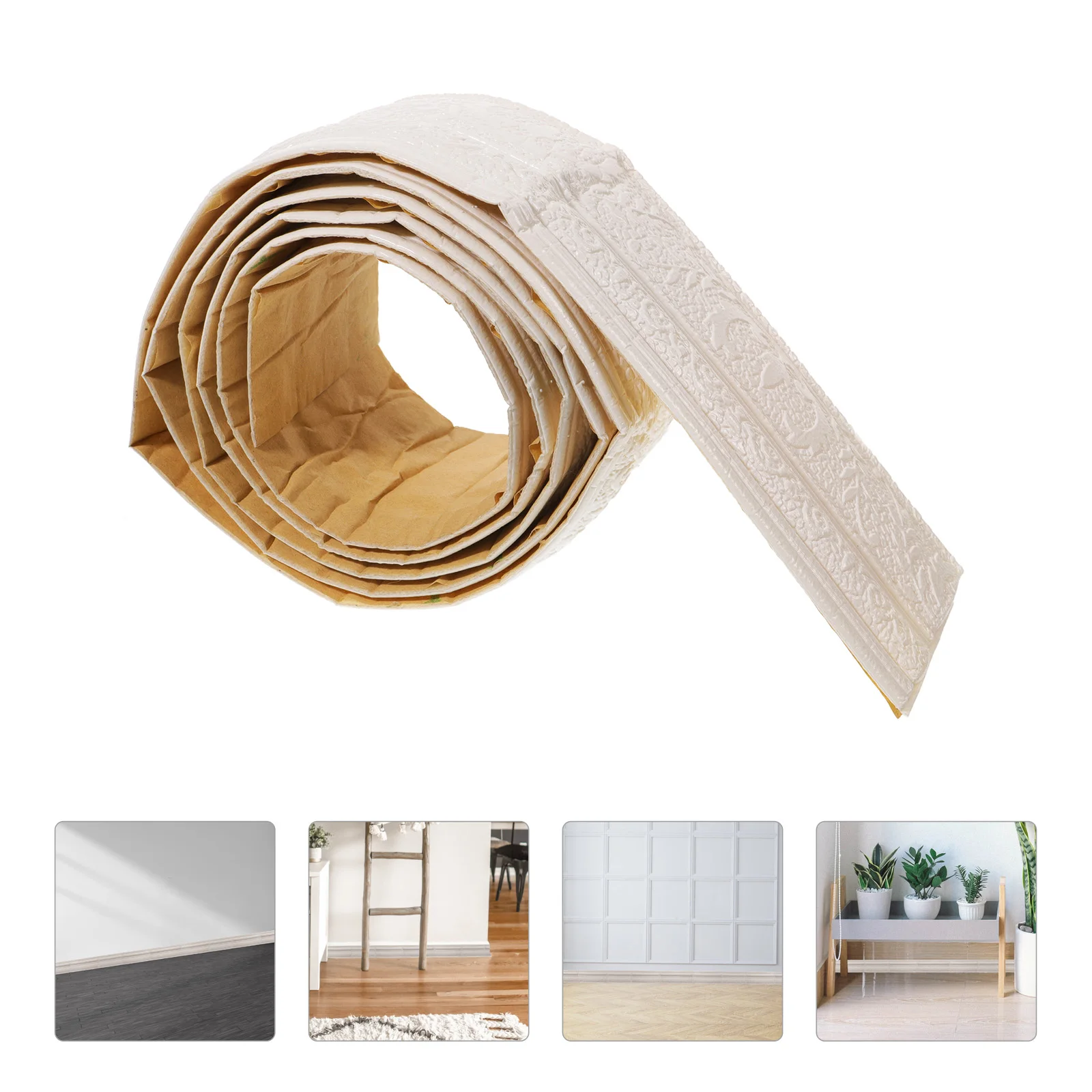 

Self Adhesive Foam Wall Trim 2 3Mx7 8CM White Skirting Board Covers Flexible Baseboard Waterproof Kick Plate Molding Sticker