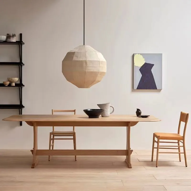 Japanese Wabi-Sabi Style Round Ball Fabric Pendent Lamp for Dining Room Guesthouse Living Room Bedroom and Tea Room