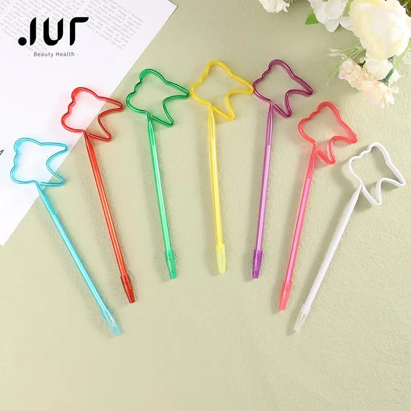 5pcs/lot Cute Roller Ball Pen Dental Creative Tooth Shape Ballpoint Pen Refill Pens Dentistry Dentist Clinic Medical lab kids