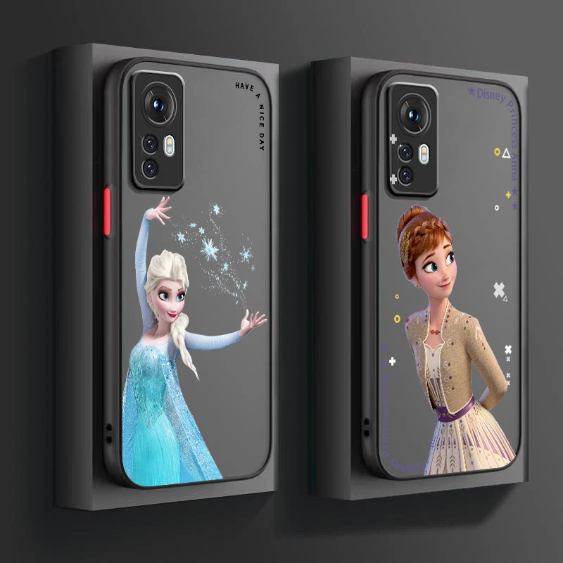 Disney Frozen Princess Ariel Frosted Translucent For Xiaomi Mi 13 12 12T 11T 11 11i 10T 10 9T Pro Lite Ultra 5G Matte