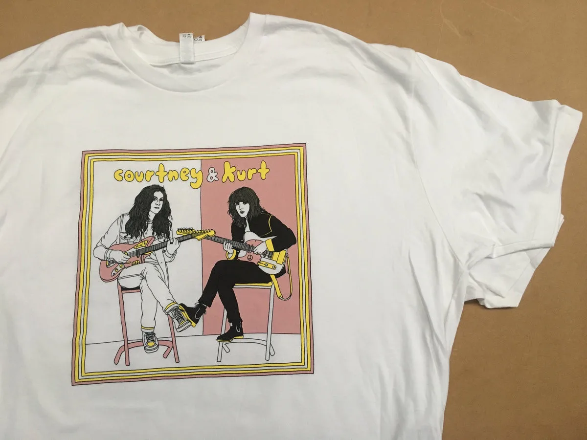 Courtney Barnett and Kurt Vile Short Sleeve White All Size T-Shirt BT366