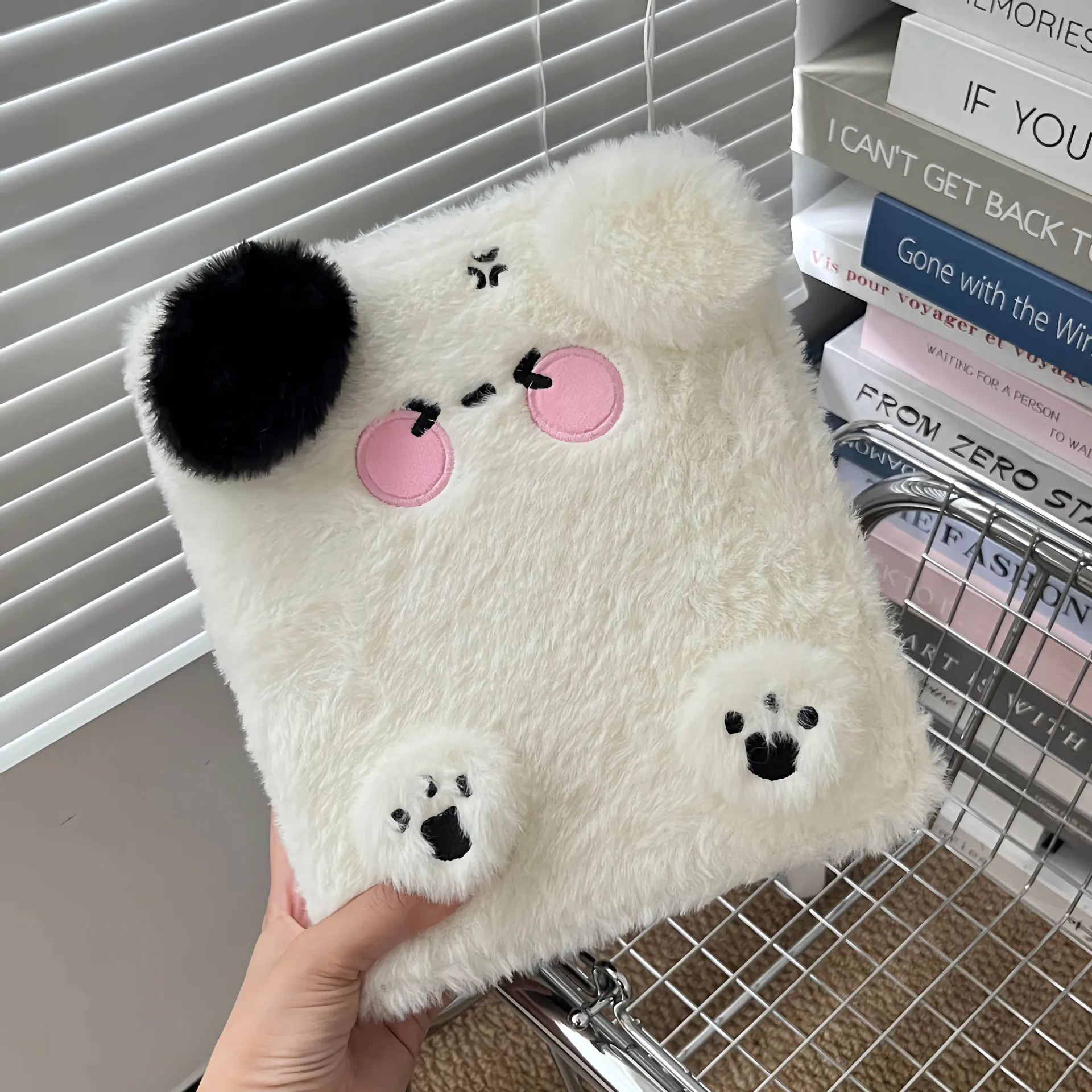 Cute Plush A6 Binder Card Holder with Dog Cat Design Four Pocket Photocard Album Kpop Idol Collectible Storage Book