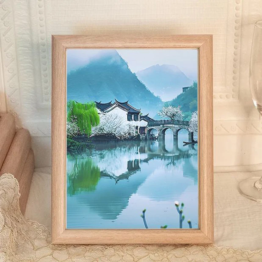 Misty Jiangnan Hui style desktop ornaments photo frame decorative painting gift study picture frame Chinese style