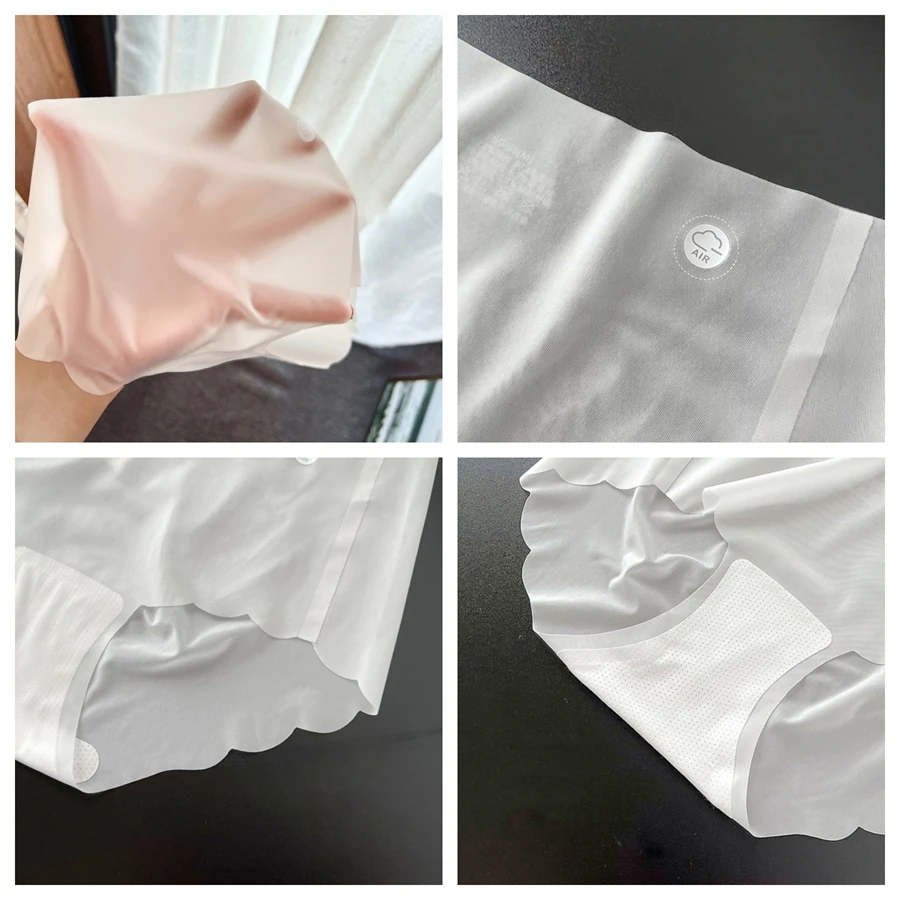 3Pcs/Set Thin Peach Hip Yoga Women Underwea Sexy Women Panties Mid waist Briefs Female Breathable Underwear Ice Silk Lingerie