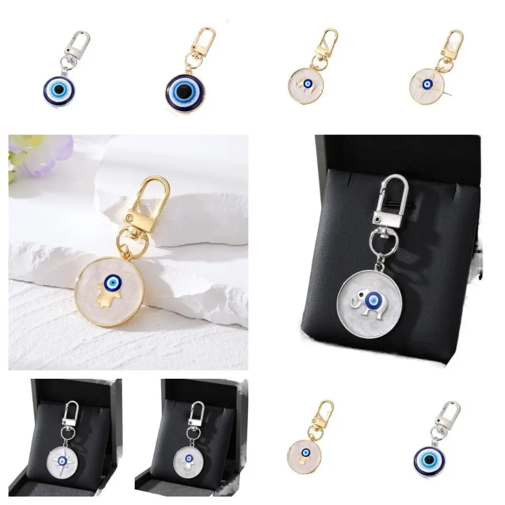 Creativity Resin Star Demon Eye Keychain Alloy Dripping Oil Turkish Blue Eye Pendant Folk Style Palm Father's Day Gifts