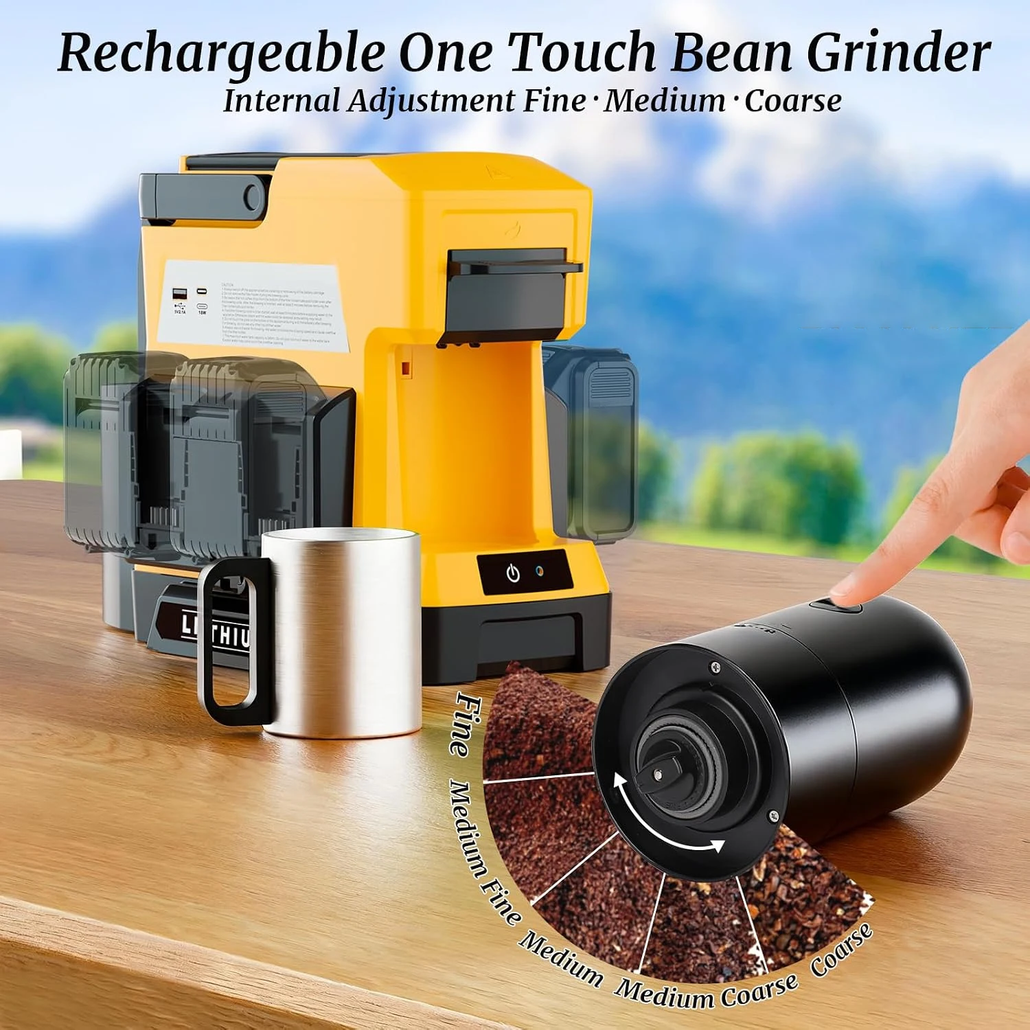 Portable Cordless Coffee Maker For DW 20V MAX Battery 3 Brewing Modes Drip Coffee Machine For Camping Jobsite Tool Only