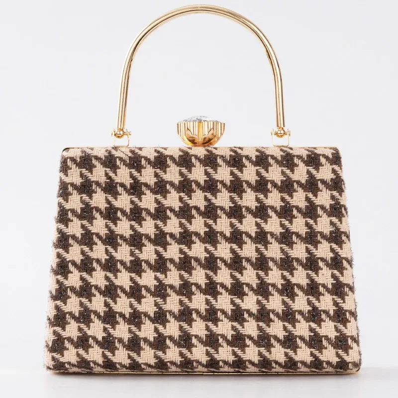 

Шерстяная сумка, модные сумки с металлической ручкой, женский вечерний клатч, маленькая квадратная сумка-тоут, универсальные сумки на плечо Chian, банкетная сумка