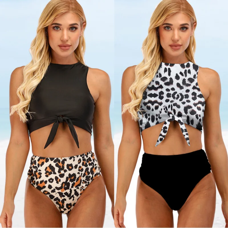 

New Swimsuit Leopard Print Bikini Hot High WaistbikiniSexy Women's Seperated Swimwear