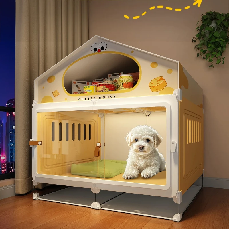

‌Luxury Dog House Villa - 4 Seasons Insulated Pet Kennel for Small Dogs, Convertible Puppy Mansion with Removable Room Divider