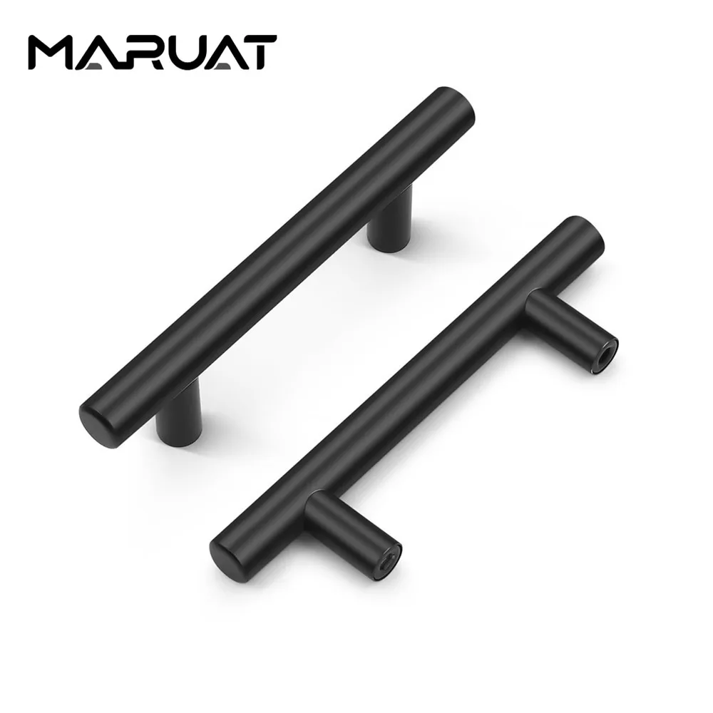 

MARUAT 1-50 Pack Black Kitchen Cabinet Handles Dresser Drawer Pull Handles Stainless Steel Cabinet Pulls for Kitchen Bedroom