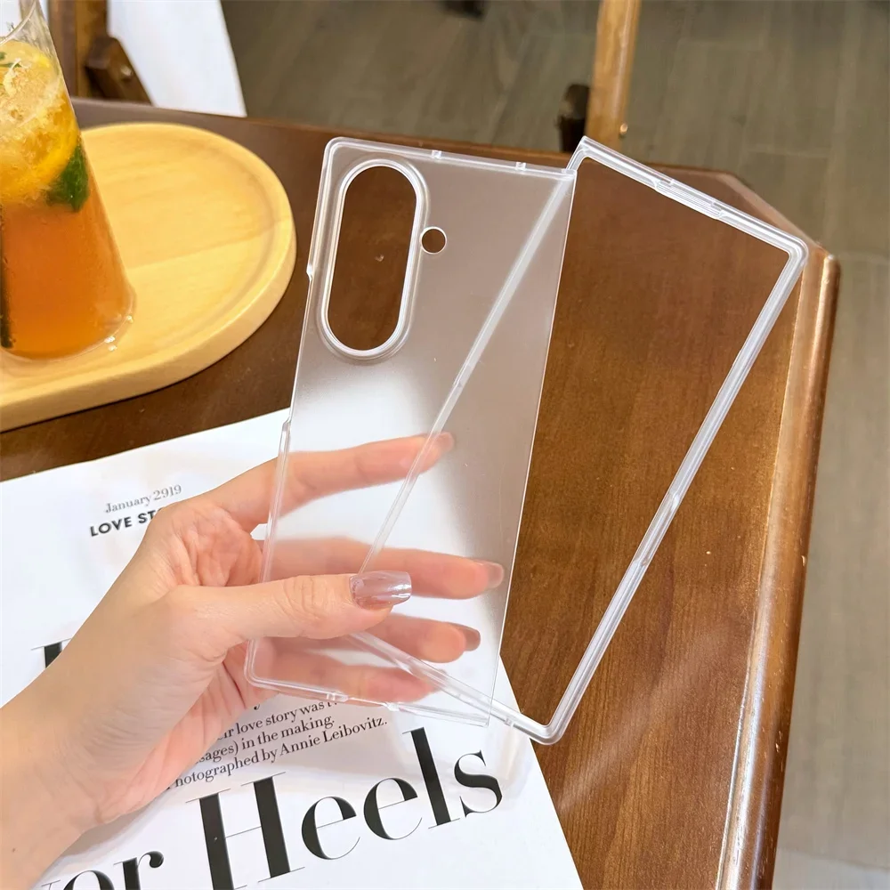 Phone Case for Samsung Galaxy Z Fold 7 6 5 4 3 Fold7 Fold6 Fold5 Protective Hard Back Cover Transparent Ultra Thin Slim Matte