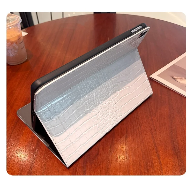 Für iPad PU-Leder-Foliotasche mit Stifthalter, Schlaf-/Aufwachfunktion und stoßfester Abdeckung – Detail 9