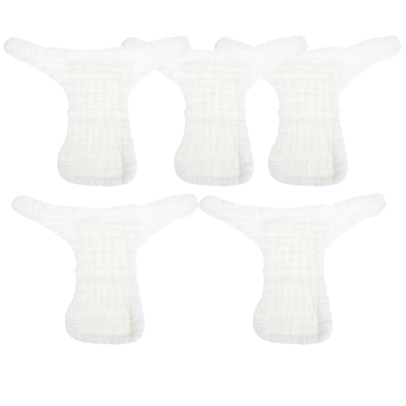 

5pcs Washable Baby Cloth Diapers Reusable Newborn Diaper Soft Cotton Waterproof Night Use Leak Proof For Infant 0-3 Months