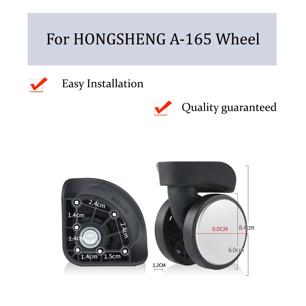 

For HONGSHENG A-165 Universal Wheel Replacement Trolley Case Luggage Pulley Silent Smooth Shock Absorbing Wheels Accessories