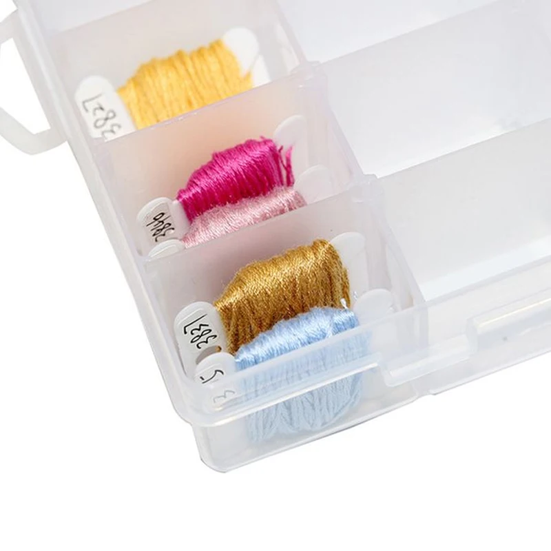 100 Pieces Plastic Thread Floss Bobbins with Floss Winder and Embroidery Organizer Box Cross Stitch Craft DIY Sewing Storage Set