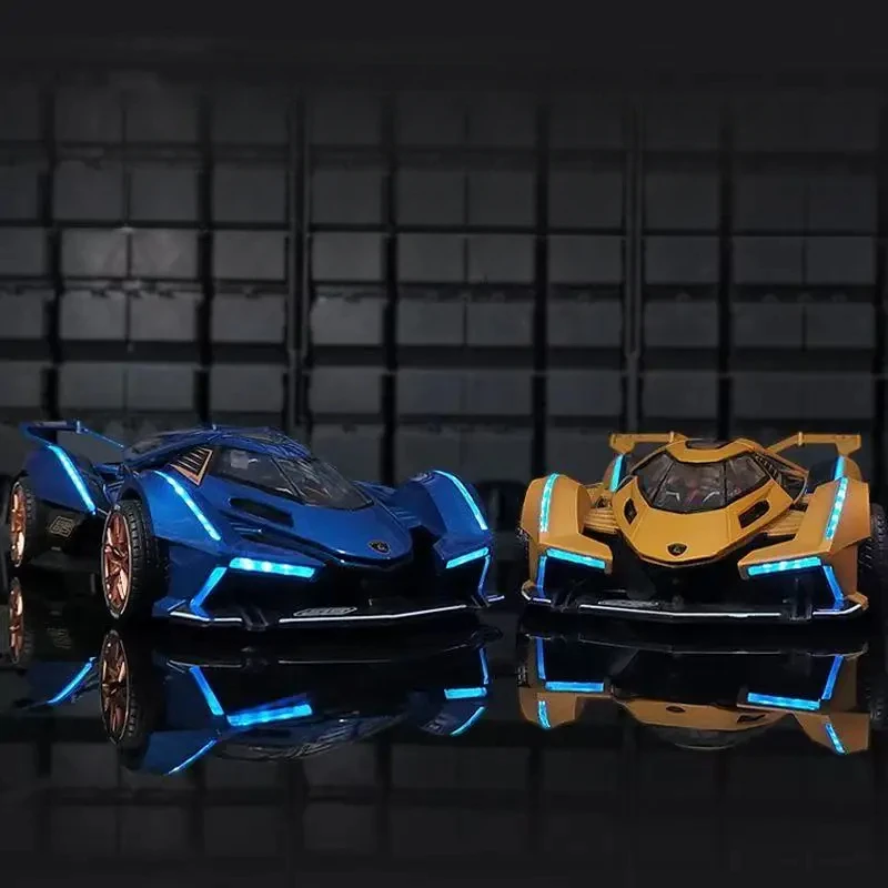 

1:24 Lamborghini V12 VISION GT Supercar Alloy Metal Diecast Model Car Sound & Light Collect Hobbies Ornaments Gifts
