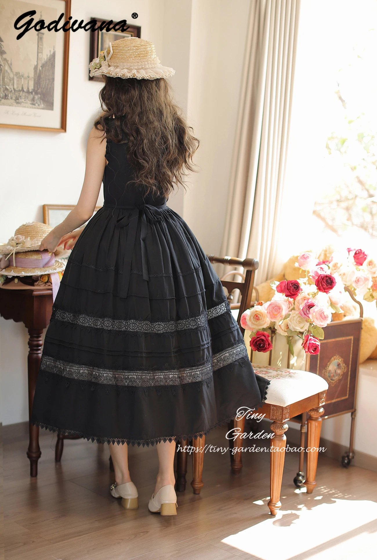 JSK – robe longue sans manches pour femmes, originale, élégante, couleur unie, Style français, Lolita, nouvelle collection printemps et été