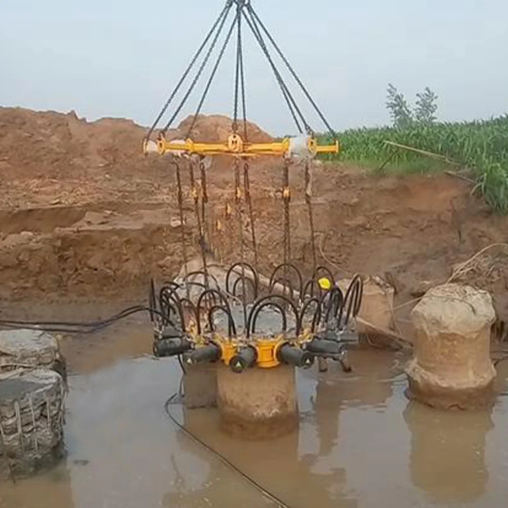 Concrete Pile Head Removal Machine Hydraulic Pile Breaker for 15-40 Ton Excavator Mounted Modular Pile Cutter Attachment Rig