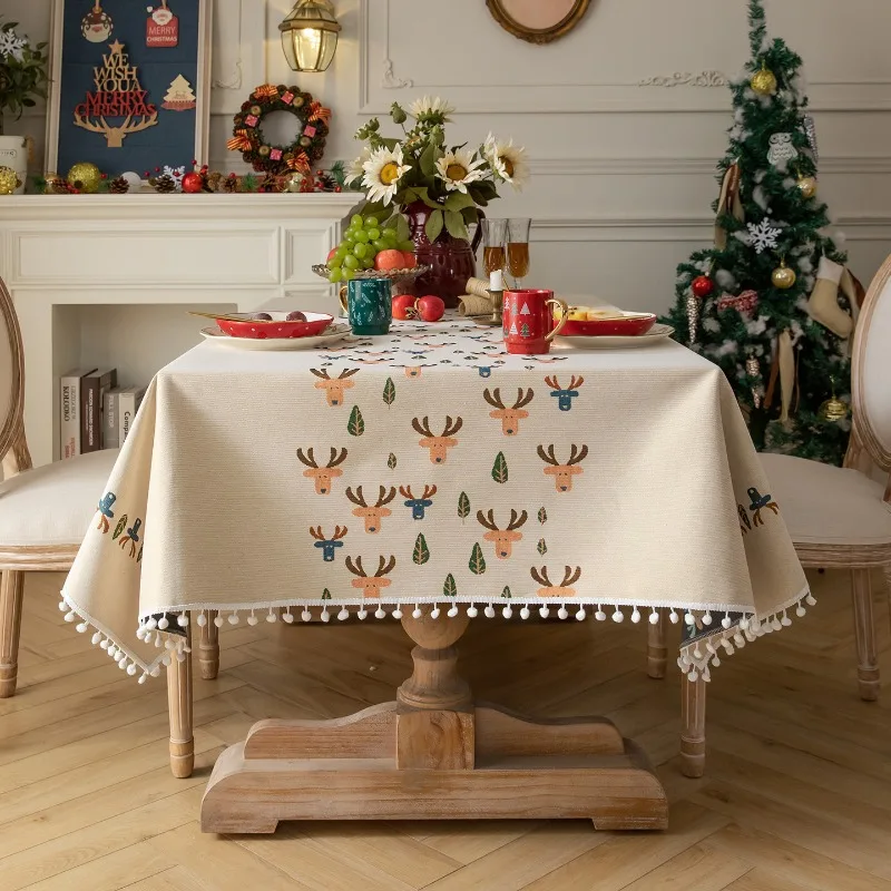 Living Room Coffee Table Tablecloth with Luxurious and Sophisticated Feel, Christmas Decorative Tablecloth