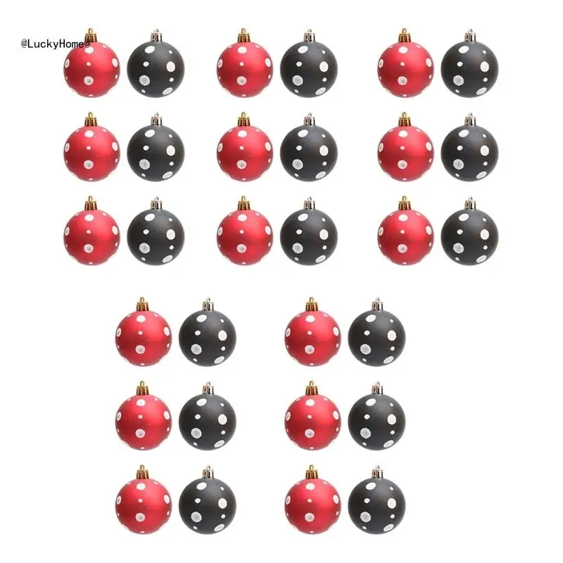 

5 Box Festival Ornament Christmas Baubles Polkas Dots Tree Decorations for Home and Office Stylish Hanging Pendant 11UA