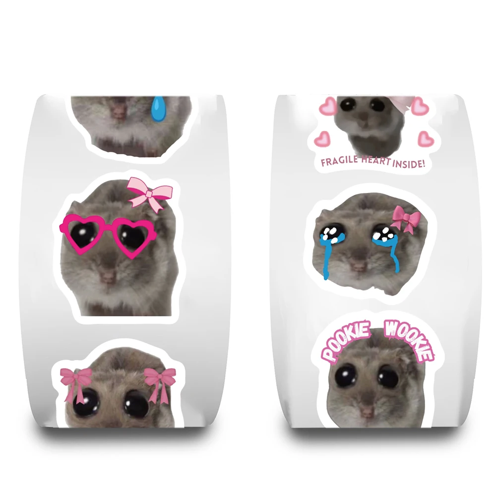 500PCS sad hamster Sticker Coffee Art Picture Waterproof Skateboard Landscaping Suitcase Bicycle Retro Wall Room Coffee Bar Deco