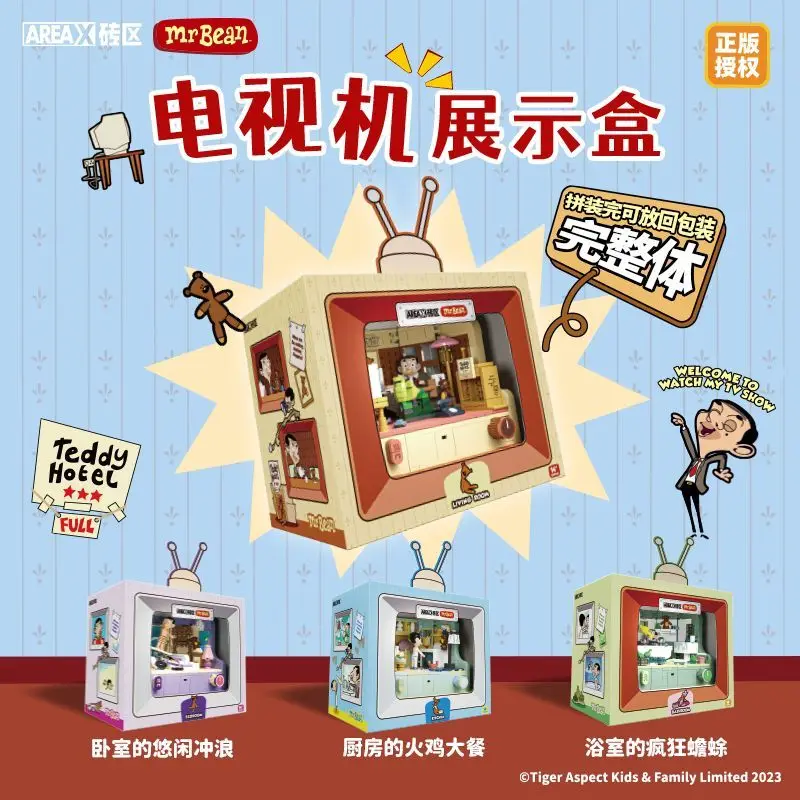 AREAX Anime Mr. Bean Series Room Building Blocks Toys Diy Creative