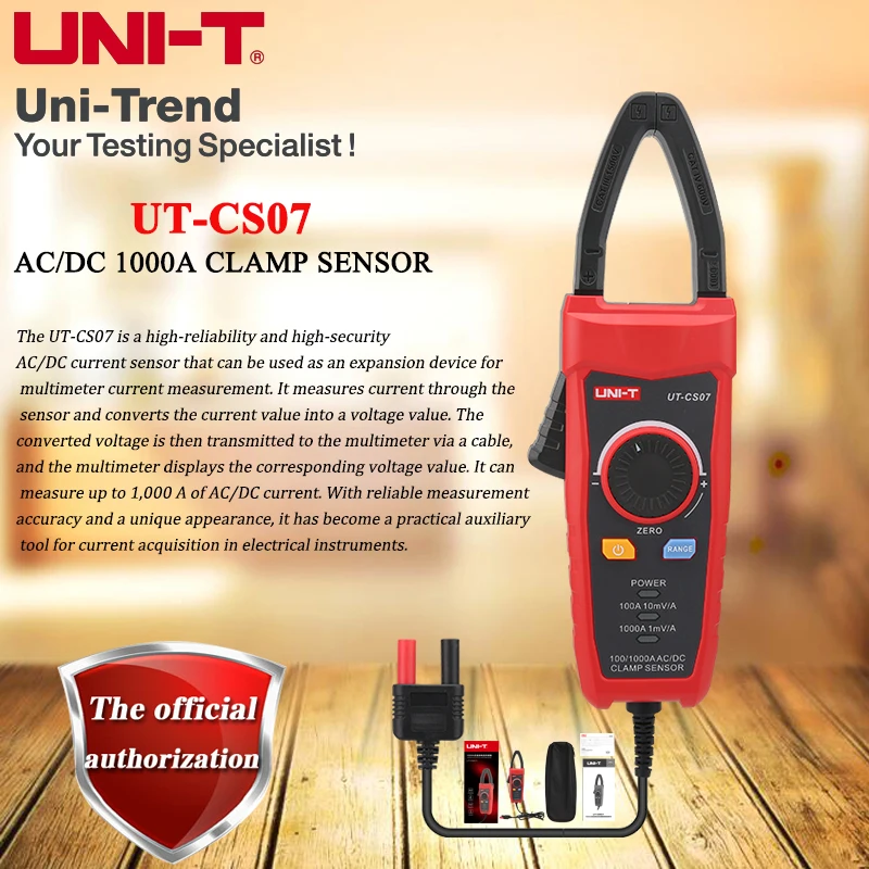 UNI-T AC/DC 1000A Clamp Sensor UT-CS07; Jaw Opening 35mm / Compatible with UT117C, UT196, UT139C, UT197, UT197PV