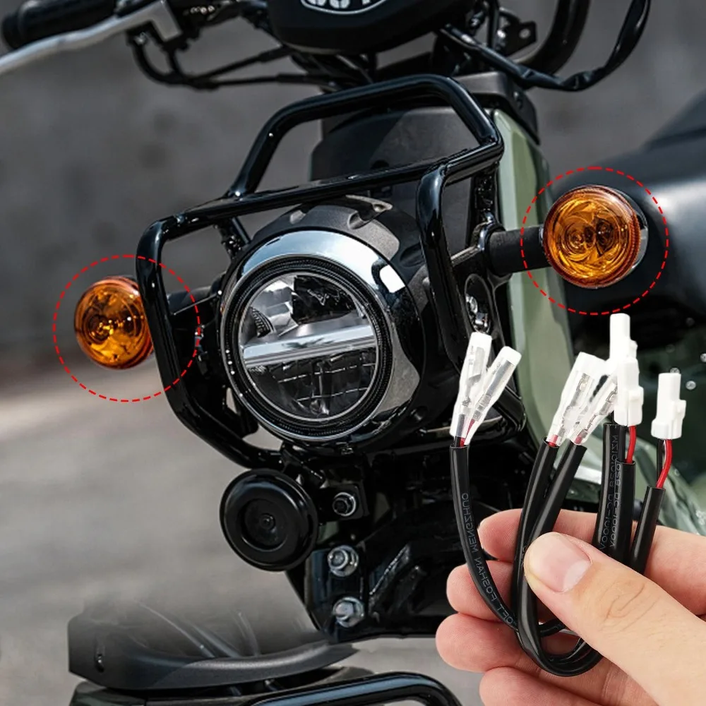 2 Pin Turn Signal Indicator Adapter Wiring Harness Plug and Play Blinker Cable No Cut Easy Install for Motorcycle Upgrade 18cm