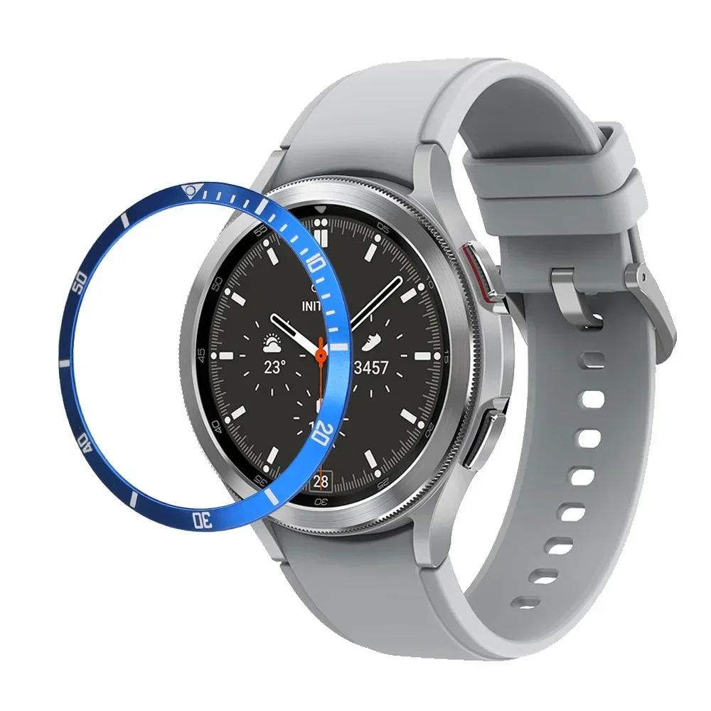 Metal Bezel for Samsung Galaxy Watch 4 Classic 46mm 42mm Gear S3 Frontier Cover Adhesive Case Smart Watch Scale Ring Accessorie