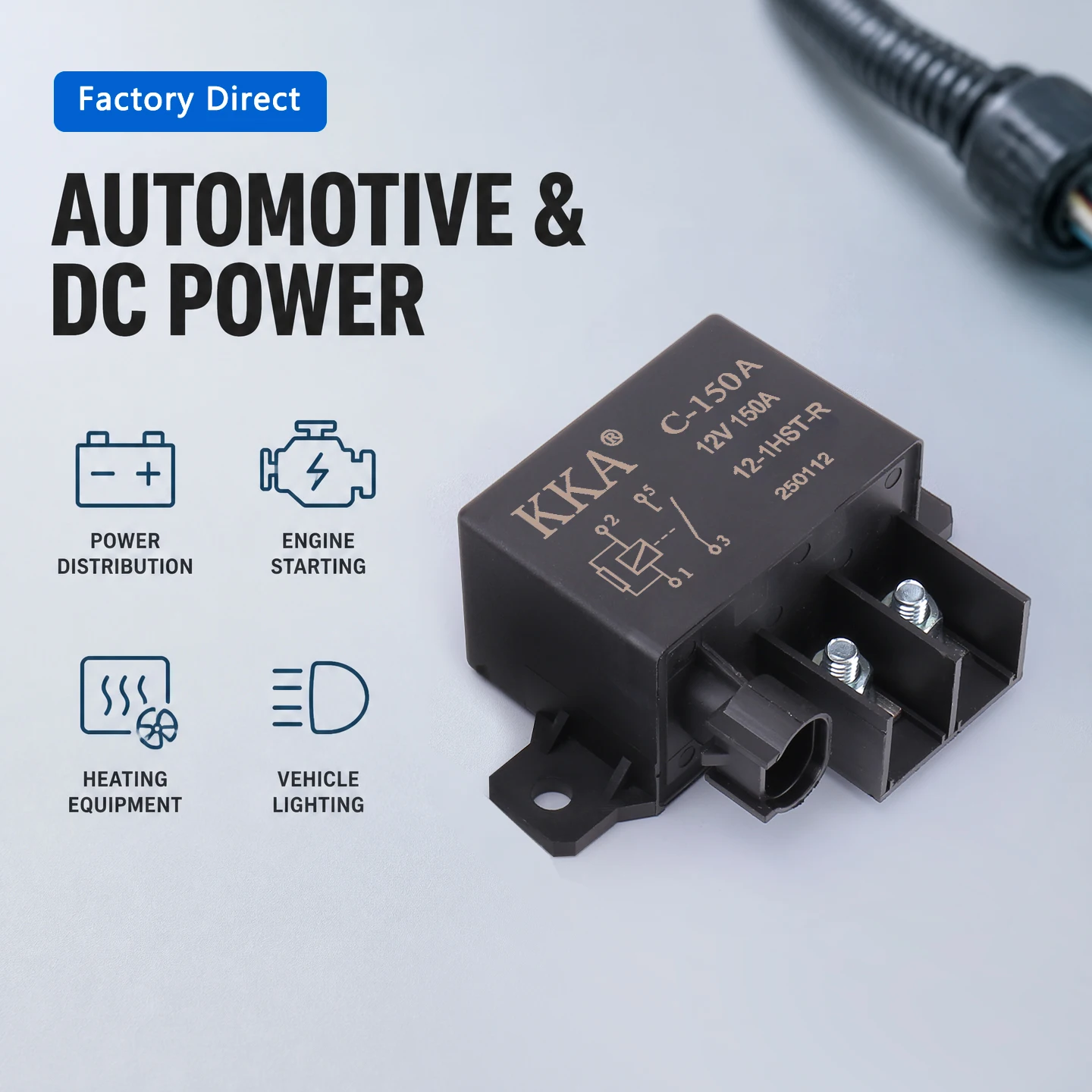 KKA-C150A High Current Relay Starting Relay 150A/200A 12V/24V Power Automotive Relay Heavy Current Start Car Relay