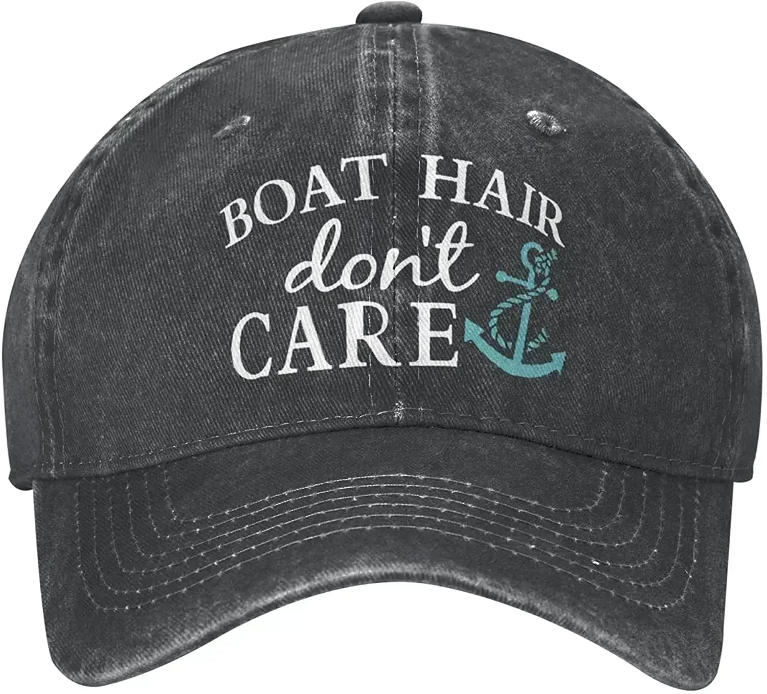 Boat Hair Don't Care Baseball Cap for Men Women Adjustable Distressed Vintage Trucker Unisex Dad Hat Snapback Cap