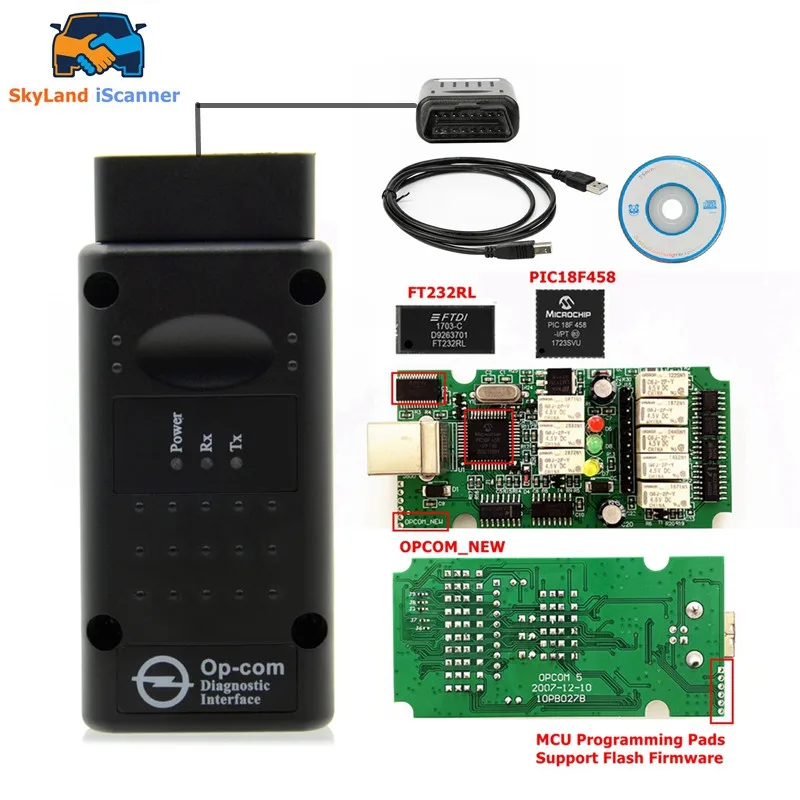 Newest Opcom 2023 200603a OP COM 1.70 1.95 1.99 PIC18F458 FTDI Can be Flash update OBD2 Car CAN BUS Diagnostic Tool For Opel