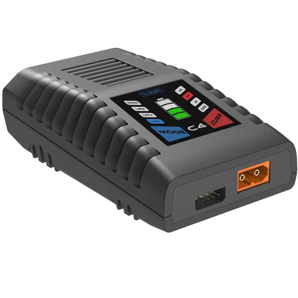 ToolkitRC – chargeur ca C4 50W 5A, prise XT60 pour LIPO LIHV LIFE 2 ~ 4S NIMH NICD 5 ~ 8S, batterie modèle RC