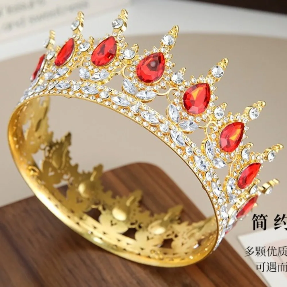 حجر الراين الباروك تماشا التيجان كعكة الزينة الفاخرة كريستال الملكة الأميرة تيارا أغطية الرأس جولة كريستال كعكة توبر