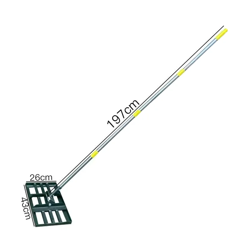 Hand Push Pull Lawn Leveling Rake Soil Sand Leveler Garden Sod Flattening Fertilizer Tool